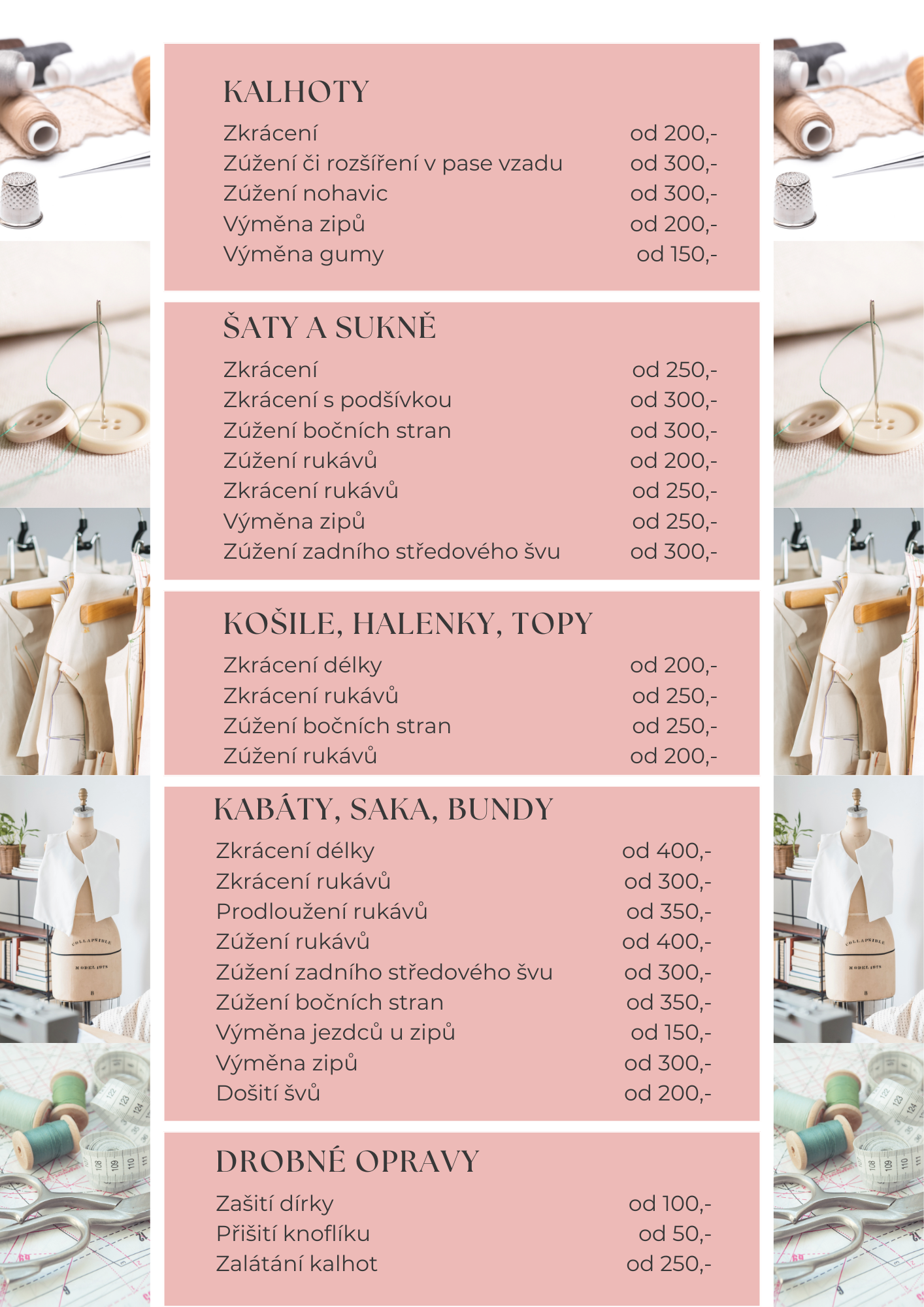 2025 Ceník opravy (na web)